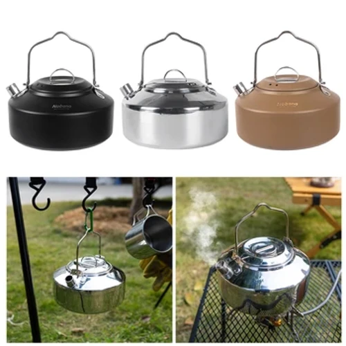 Fierbător de apă portabil 1L Mini ceai cafea Ceainic de camping din oțel inoxidabil Ușoare pentru drumeții în rucsac Vase de gătit