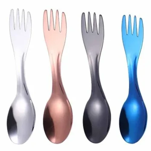 I-Outdoor Backpack Flatware Ti Titanium Tableware Hike Cookware Isitsha Sokusika Iphikhinikhi Spork Imfoloko Isipunu sokuhamba Ikamu Lokuhamba Elide Liphathekayo