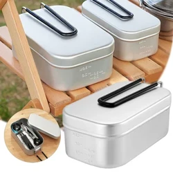800 ml/1000 ml Aluminium-Lunchbox, Reise-Camping-Kochgeschirr, beheizbares Geschirr, Outdoor-Kochen, Picknick-Lunchbox, Wanderbedarf