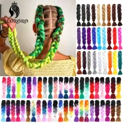 24 modfedd Jumbo plethu Gwallt Estyniadau Gwallt Synthetig Afro Ombre Crochet Braid Gwallt Cyfanwerthu Ar gyfer Merched Alororo