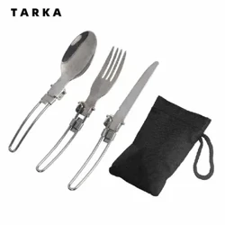 TARKA poslamaýan polatdan ýasalan polat pyçak gap-gaçlary çemçe Daşky lagerde piknik dilim saçagy gap-gaçlary gezelenç syýahatçylary bişirmek üçin enjamlar