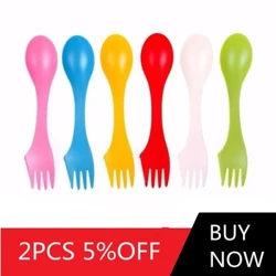 Gwersylla Awyr Agored Llwy Picnic Llestri bwrdd Llwy sy'n gallu gwrthsefyll gwres fforc Cyllell Gwersylla Cludadwy Offer coginio Spork Camping Offer