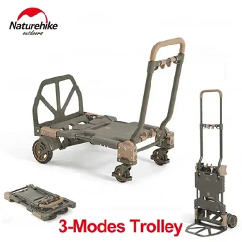 Carrello da campeggio ultraleggero Carrello a mano pieghevole Carrello pieghevole Carretto a mano con ruote rimovibili Attrezzatura resistente 120 kg