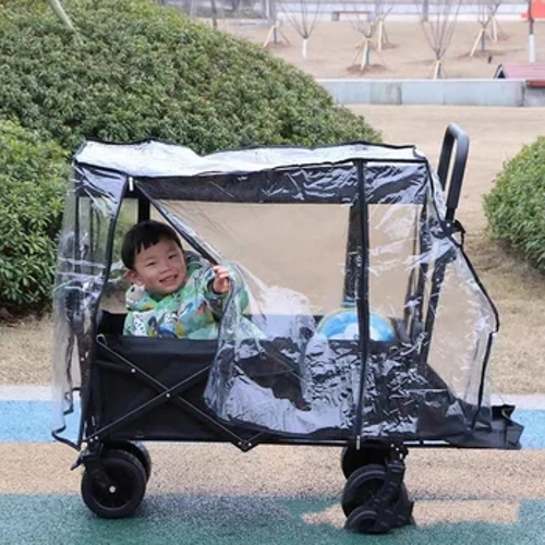 Convenient and Reliable Rain Cover for Camping Trolley Garden Picnic Wagon Stroller Cart Easy Installation with Double Zips