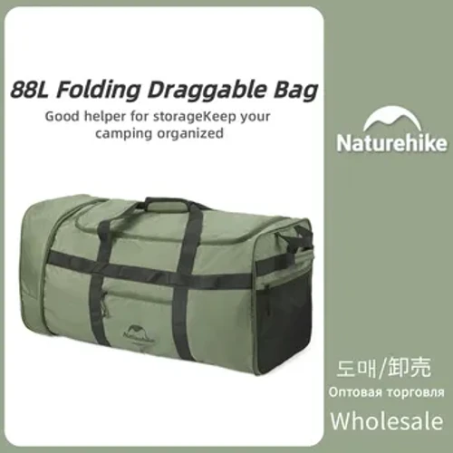 Naturehike Camping Förvaringsväska Utomhusresor 88L Stor kapacitet Vikbar vagnlåda Bärbar Kläder Diverse Förvaringshandväska