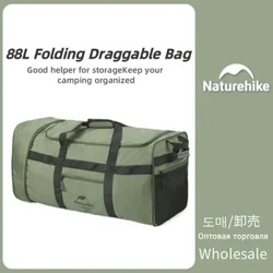 Naturehike Camping Storage Bag Panlabas na Paglalakbay 88L Malaking Kapasidad Foldable Trolley Box Portable na Damit sari-sari Storage Handbag