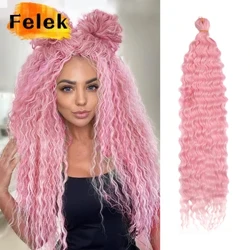 Deep Wave Twist Hekle Hår Hekle Braid Ombre Braiding Hair Extensions Syntetiske afrokrøller For kvinner Lav temperatur FELEK