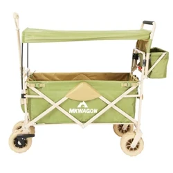 Awyr Agored moethus 4 sedd Wagon stroller 4 sedd Plant Stroller Wagon Teithio Babanod Gwersylla Plygu Stroller Wagon 4 sedd gyda chanopi
