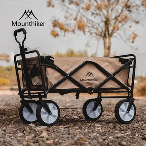Τρόλεϊ υπαίθριου κάμπινγκ Mountainhiker Travel Picnic Μπεζ Πτυσσόμενο τρόλεϊ Push-pull Βολικό τρόλεϊ κάμπινγκ