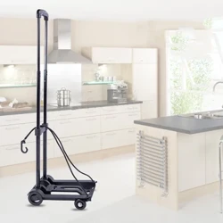 Carro de tracción de equipaje portátil, carrito de compras ajustable, resistente al desgaste, ligero Universal para el hogar, para carga de arriba