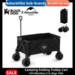 NaturehikexBlackDog Outdoor Camping składany wózek 150L wózek o dużej pojemności przenośny Camping piknik narzędzia do przechowywania czterokierunkowy wózek