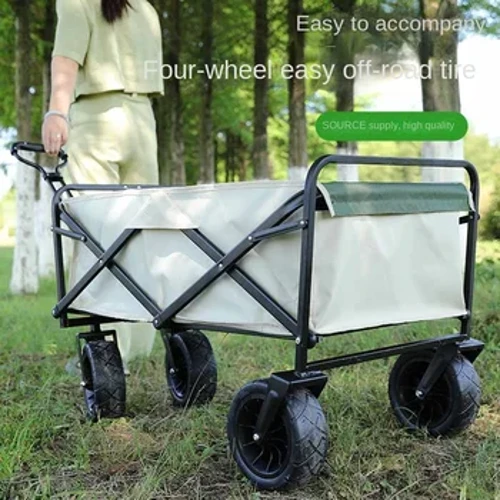 Hạng nặng Công suất lớn Gấp toa xe Mua sắm Vườn bãi biển Kéo Xe đẩy có thể gập lại Xe đẩy di động ngoài trời tiện ích