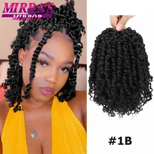 Angerdd Twist Crosio Gwallt 6/8/12/18 Bodfedd Byr Bob Braids Crosio Pre-Dolen Ar gyfer Menywod Du Estyniadau Gwallt Plethu Synthetig