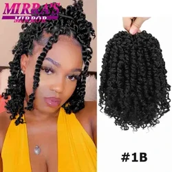 Passion Twist Crochet Hoer 6/8/12/18 Zoll Kuerz Bob Pre-Looped Crochet Braids Fir Schwaarz Fraen Synthetesch Braiding Hoer Extensions