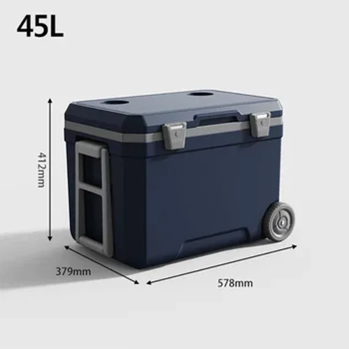 Grouss Kapazitéit Cooler Icebox 45L Outdoor Camping Erwuessene Liewensmëttel Frësch Gedrénks Cooler Isoléieren Barbecue Picknick Boot Fëscherei Icebox 6kg
