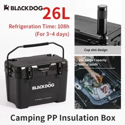 Naturehike BLACKDOG 26L Large Space Camping PP Insulation Box 108h Keep Fresh Outdoor Travel Food Ice Bucket Cooler Box Fridge