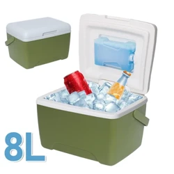 8L Di Động Ngoài Trời Ủ Dung Tích Lớn Hộp Bảo Quản Thực Phẩm Mát Đá Làm Mát Chai Tủ Lạnh Mini Cắm Trại Tủ Lạnh