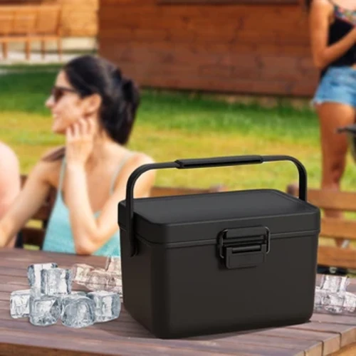 3,8 l isolierte tragbare Kühlbox mit robustem Griff, Eisbox, Camping-Kühlbox für Strand, Picknick, Camping, Bootfahren, Angeln