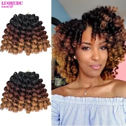 Sintetis Jumpy Wand Curl Crochet Kepang Rambut Jamaika Bounce untuk Afrika Mengepang Ekstensi Rambut Pra-Twisted untuk Wanita Kulit Hitam