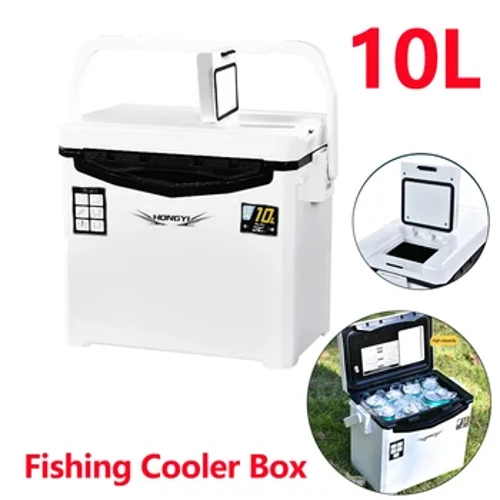 10L Fishing Ice Box Cooler Portable Fish Storage Case Anti-Collision Safe ανθεκτικό με λαβή Πολυλειτουργικό Fishing Cooler Box
