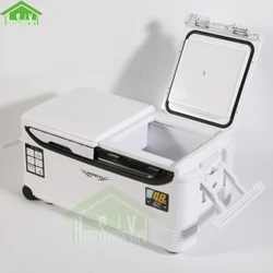 40-48L Camping Cooler Box Picnic Uvuvi Uwezo Mkubwa Kubebeka Weka Cold Trolley Box 10-72H Insulation Food Storage