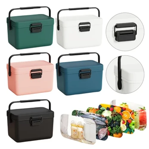 3.8L Insulated Portable Cooler with Heavy Duty Handle Ice Chest Box Camping Cooler for Beach Picnic Camping Boating Fishing Car