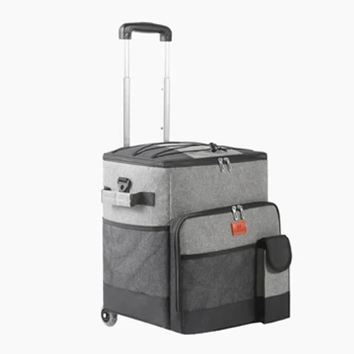 Saco térmico macio com forro duro grande isolado piquenique lancheira saco de refrigeração com roda para acampamento família atividades ao ar livre