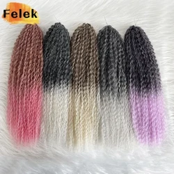 Synthetesch brasilianesch Crochet Braids Hoer Fir Fraen Afrikanesch Curls Kinky Curly Braiding Hoer Extensions Blond Ombre Brown Hoer
