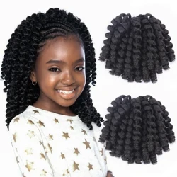 Sintetis Ombre Jumpy Wand Curl Crochet Kepang Jamaika Bounce untuk Afrika Mengepang Ekstensi Rambut Pra-Twisted untuk Wanita Hitam