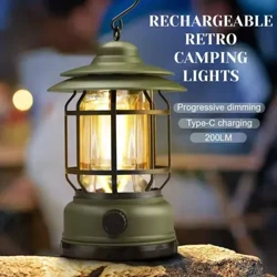 Đèn lồng ngựa Retro có thể sạc lại Đèn cắm trại ngoài trời đa chức năng Đèn LED chiếu sáng ngoài trời Đèn cầm tay