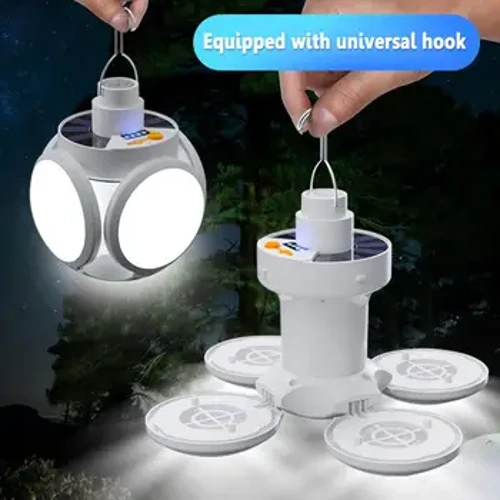 LED Camping Light IPX4 Waterproof 1200mAh Solar USB DC Rechargeable Portable LED Lantern 5 Modes 500LM Nā kukui waho