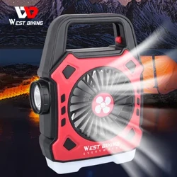 WEST BIKING Kaasaskantav matkavalgusti ventilaatoriga 3-ühes Multifunktsionaalne välistaskulamp USB-laaditav kodulamp ripptelgivalgusti