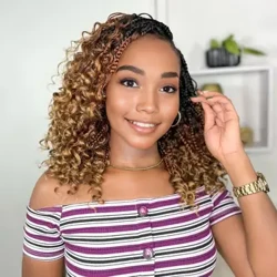 Karida 9 balení Goddess Box Braids Háčkované vlasy 10-palcové Boho Háčkovanie Box Prámiky s kučeravými koncami Box Braids Predlžovanie vlasov