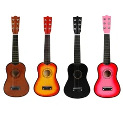 21 Inch Basswood Ukulele 6 String Gitar Akustik Kecil Alat Musik untuk Anak-anak Pemula Bermain Belajar Mainan