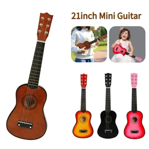 Small Guitar 21 inch Ukulele 4/6 Strings Instrument Learning Kids Gifts with Picks Professional Stringed Instruments