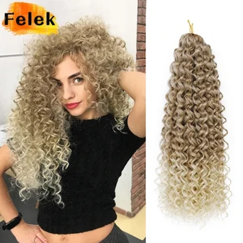 Ocean Wave punutud juuksepikendused heegeldatud punutised Afro lokid sünteetilised ombre mazo lokkis BlondeTwist palmikud Afrokudri naistele