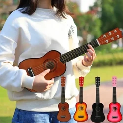 21 collas Basswood Ukulele 6 stīgu maza akustiskā ģitāra Mūzikas instrumenti Klasisks stīgu instruments Mini Ukulele ģitāras rotaļlieta