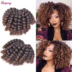 Lovepancy 8 pouces bouclés Jumpy baguette Curl jamaïcain rebond synthétique tressage Extensions de cheveux Afro Crochet tresse cheveux pour les femmes noires
