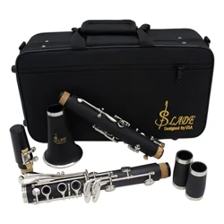 SLADE Bb Clarinét 17 Allwedd Bakelite Pren Clarinet Tenor Offeryn Chwyth Pren Proffesiynol Gyda Rhannau Offeryn Cerddorol Box Reed
