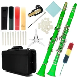 Xanh Bb Clarinet B-phẳng Mới Bắt Đầu Học Sinh Clarinet Cho Trường Học Dàn Nhạc Người Lớn Với Vỏ Cứng Bộ Vệ Sinh Giá Đỡ Găng Tay Một Phần