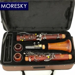 MORESKY Profesjonalny klarnet z czerwonego drewna Bb Palisander Czarny niklowany Klawisze z litego drewna Sib Klarnet M18