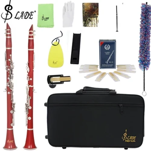 SLADE Clarinet 17 Key Falling Tune B Red Clarinet ABS Silver Plated Silver Key Bakelite Nyenzo ya Bakelite yenye Vifaa
