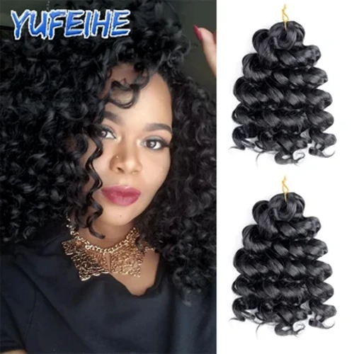 Izinwele ze-Ocean Wave Crochet 12Inch Synthetic Deep Wave Braiding Izandiso Zezinwele ZaseHawaii Afro Curls I-Ombre Izinwele Ezimfushane ze-Ocean Wave Braids