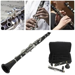 17 Keys Tenor Clarinet with Strap & Cleaning Cloth Ebonite Clarinet Black Orchestra Μουσικό όργανο για αρχάριους