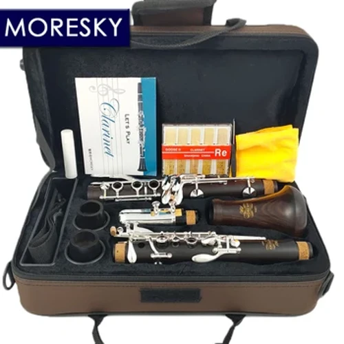 MORESKY Klarinetti Bb Puu Ebony Hopeoitu 17 Keys Grenadilla Sib Klarnet M601