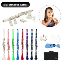 Bb Clarinet 17 Keys with Case Orchestra Musical Instruments Λευκά γάντια/Καθαριστικό πανί Ξύλινα πνευστά βαρέλια/καλάμια