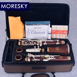 Moresky kırmızı ahşap profesyonel klarnet gül ağacı bb altın kaplama 17 anahtar mopan sib klarnet m19