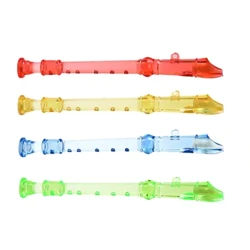 4pcs 6-Hole Mini Clarinet Transparent Flute Mga Batang Beginner Music Playing Wind Instruments (Random na Kulay)