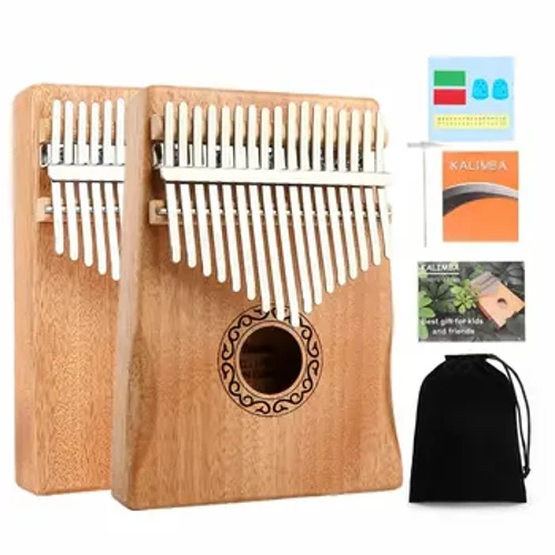 Kalimba Ngón Tay Cái Đàn Piano 17 21 Phím Gỗ Mahogany Di Động Ngón Tay Piano Kết Hợp Quà Tặng Cho Trẻ Em