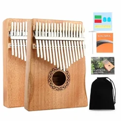 Kalimba Daumen Piano 17 21 Schlësselen Mahagony Holz Portable Fanger Piano Kombinatioune Kaddoe fir Kanner